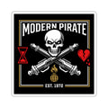 Modern Pirate Die-Cut Sticker – Skull & Crossed Cannons Design (Est. 1972)